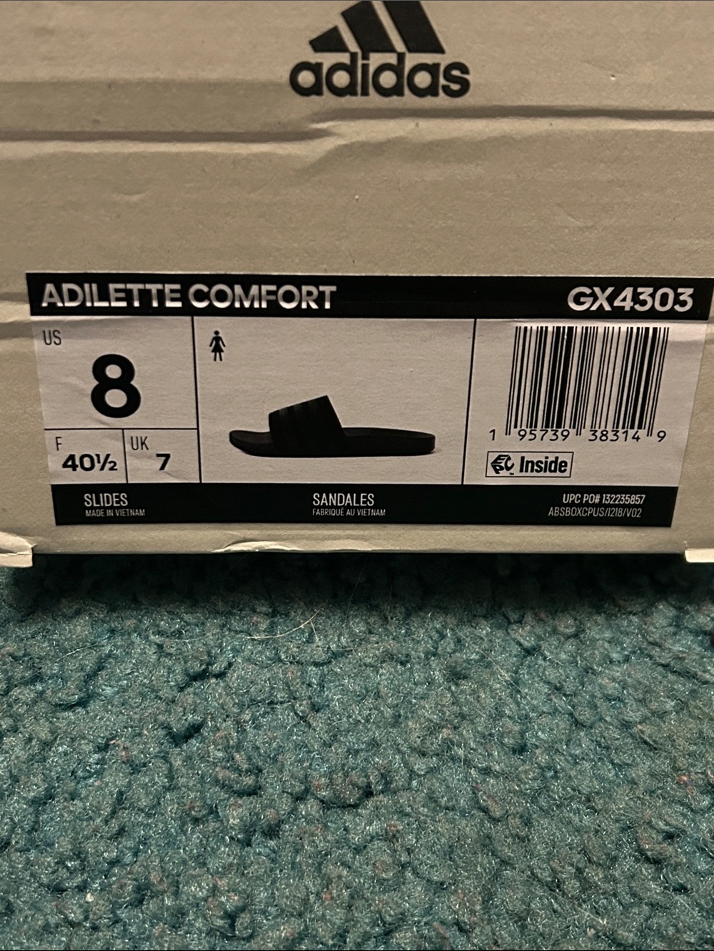 adidas Black and Gray Slide Sandals - Picture 4 of 4